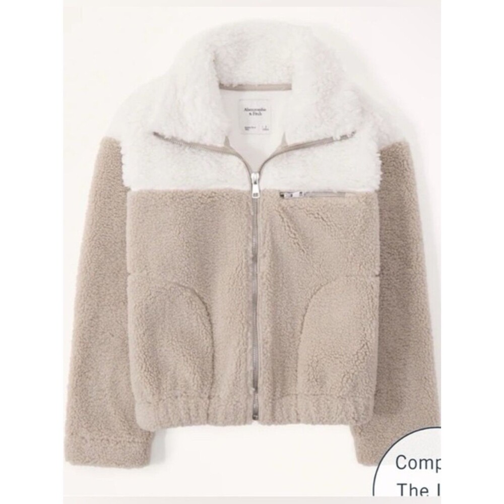 Abercrombie & Fitch Two-Tone Teddy Sherpa Jacket Size L